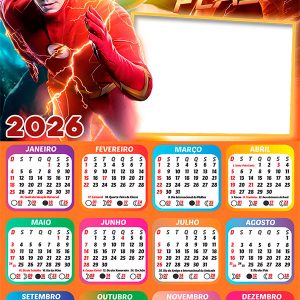 Calendário 2026 The Flash PNG Arte Digital