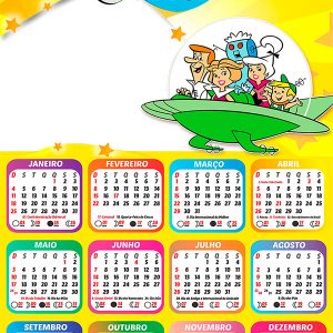 Calendário 2026 The Jetsons PNG Arte Digital