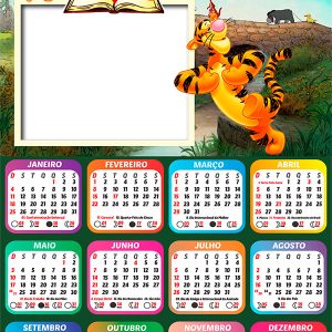 Calendário 2026 Tigre Pooh PNG Arte Digital