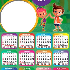 Calendário 2026 Totoy Kids PNG Arte Digital