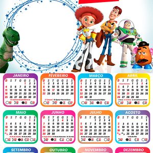 Calendário 2026 Toy Story PNG Arte Digital