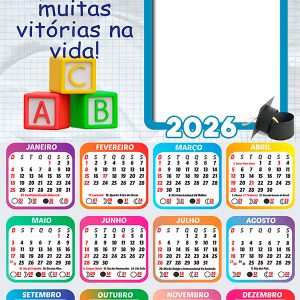 Calendário 2026 Um Novo Capítulo Formatura PNG Arte Digital