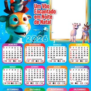 Calendário 2026 Um Vôo Encantado em Noite de Natal Arte