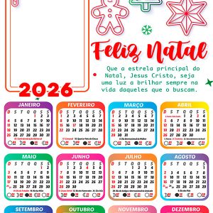 Calendário 2026 Uma luz a brilhar sempre na Vida Arte Digital
