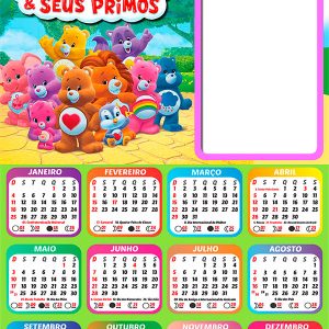 Calendário 2026 Ursinhos Carinhosos e Seus Primos Arte Digital
