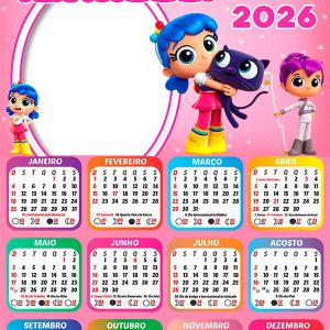 Calendário 2026 Vera e o Reino do Arco Íris PNG Arte Digital