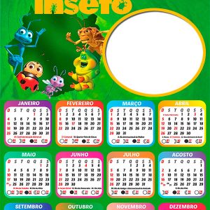 Calendário 2026 Vida de Inseto PNG Arte Digital