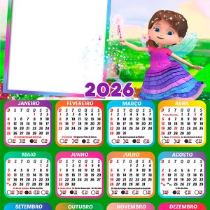 Calendário 2026 Wishenpoof PNG Arte Digital