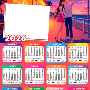 Calendário 2026 Dorama PNG Arte Digital