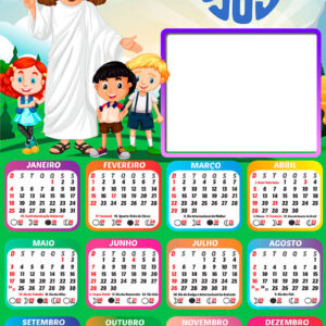 Calendário 2026 Jesus PNG Arte Digital