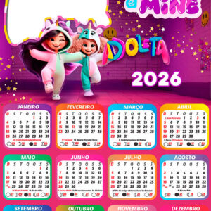 Calendário 2026 Kysha e Mine PNG Arte Digital