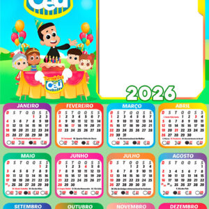 Calendário 2026 Turminha do Céu PNG Arte Digital