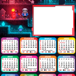 Calendário 2026 Undertale PNG Arte Digital
