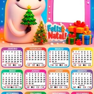 Calendário 2026 Bentô Cake Feliz Natal Arte Digital