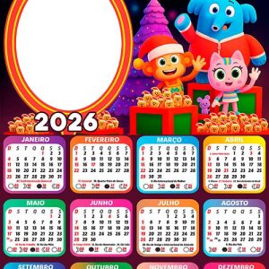 Calendário 2026 Chico Bonbon Feliz Natal Arte Digital