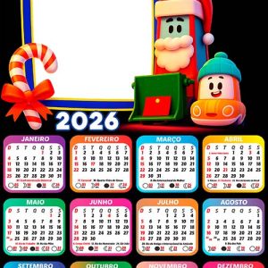 Calendário 2026 Cory Bip de Natal Arte Digital