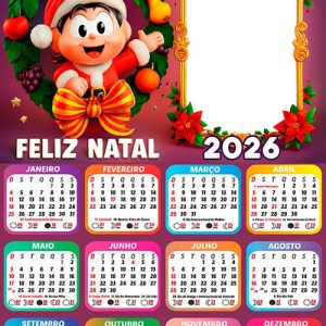 Calendário 2026 Mônica Mamãe Noela Arte Digital