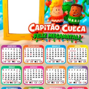 Calendário 2026 Natal Capitão Cueca Arte Digital