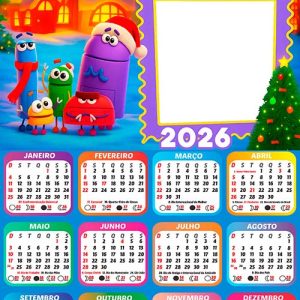 Calendário 2026 Natal StoryBots Natal Arte Digital