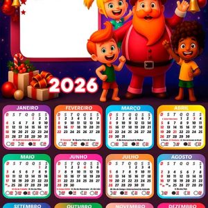 Calendário 2026 Natal do Mundo Bita Arte Digital PNG