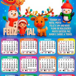 Mensagem com Foto Calendário 2026 Feliz Natal Digital
