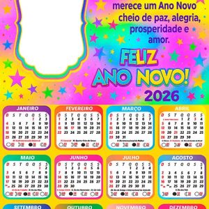 Calendário 2026 Especial para Final de Ano Arte Digital
