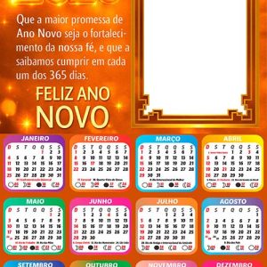 Calendário 2026 Promessas de Ano Novo Arte Digital PNG