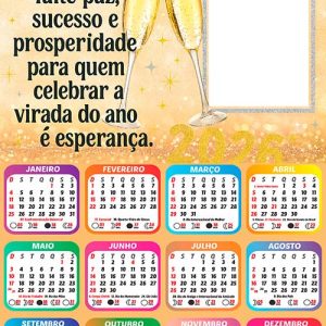 Calendário 2026 Virada do Ano é Esperança Arte Digital