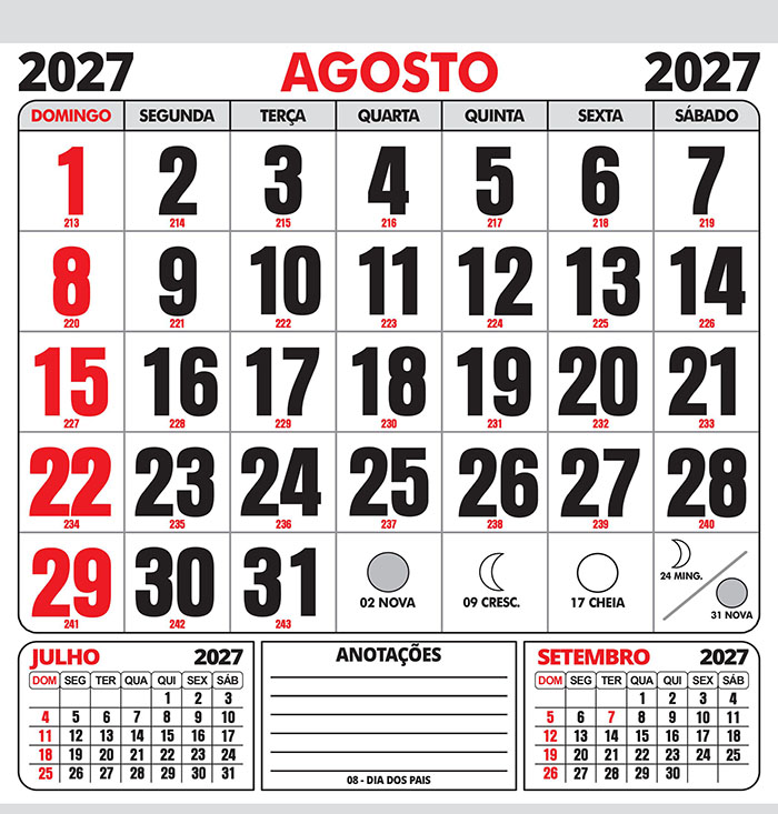 Calendário 2027 Folhinha Vetor CDR Editável - Imagem 8