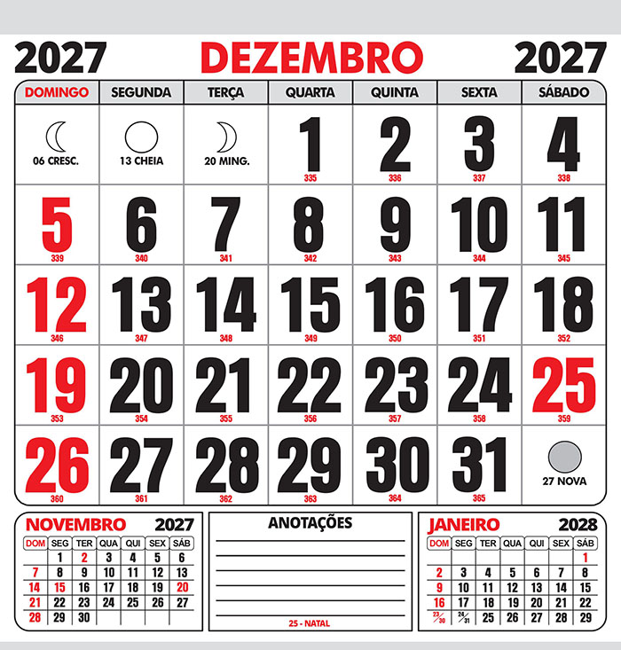 Calendário 2027 Folhinha Vetor CDR Editável - Imagem 12
