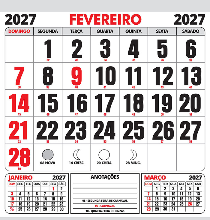 Calendário 2027 Folhinha Vetor CDR Editável - Imagem 2