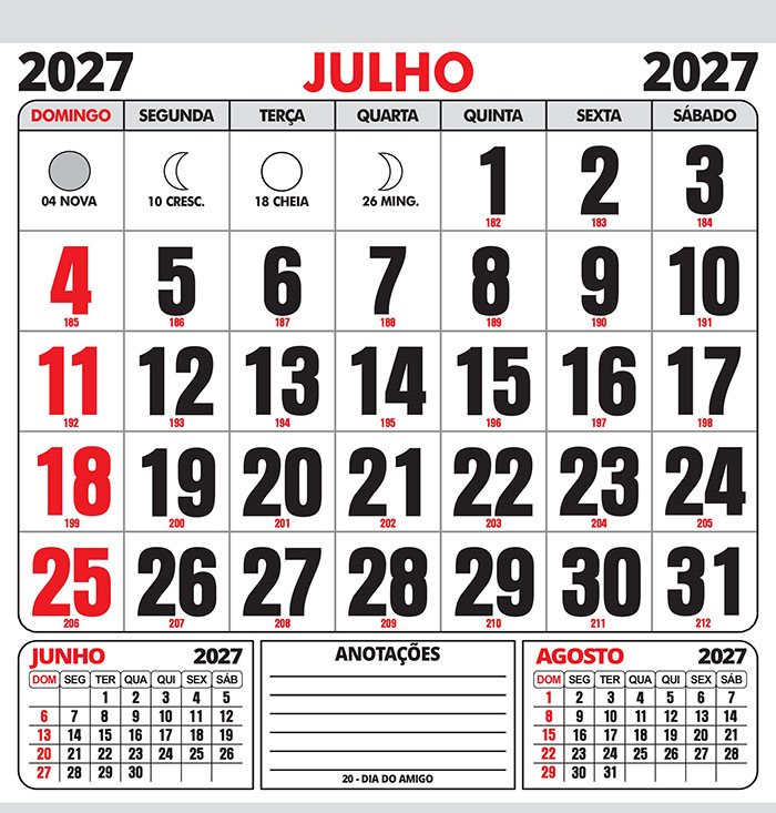 Calendário 2027 Folhinha Vetor CDR Editável - Imagem 7