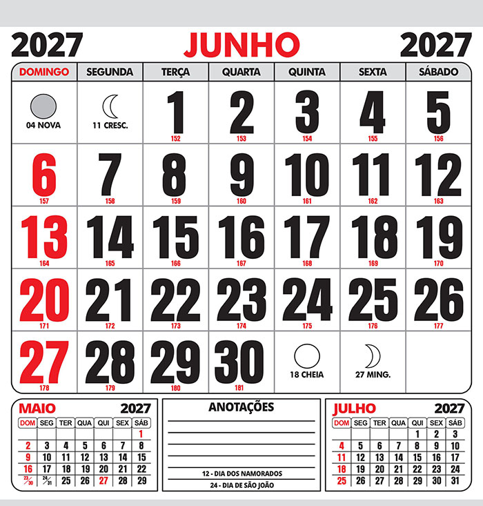 Calendário 2027 Folhinha Vetor CDR Editável - Imagem 6