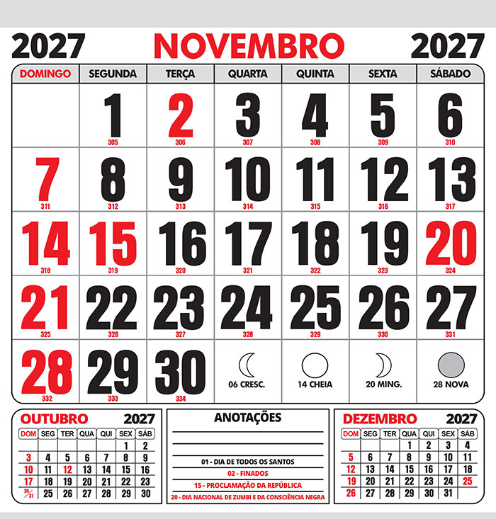 Calendário 2027 Folhinha Vetor CDR Editável - Imagem 11