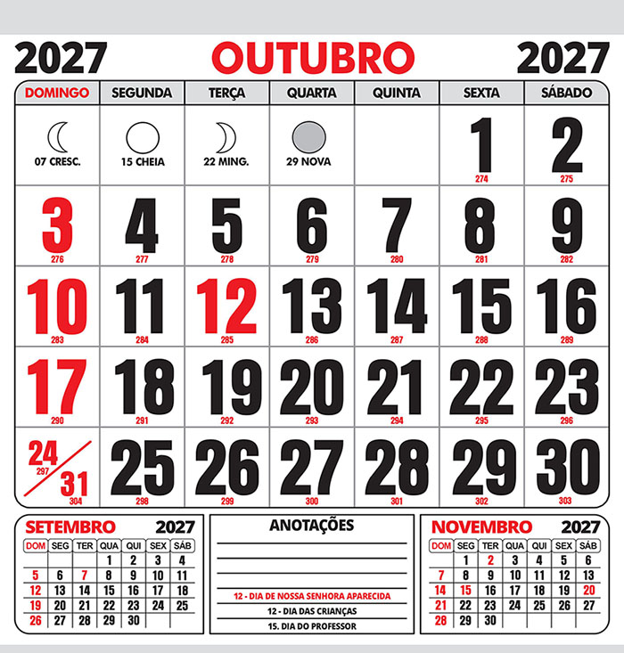 Calendário 2027 Folhinha Vetor CDR Editável - Imagem 10