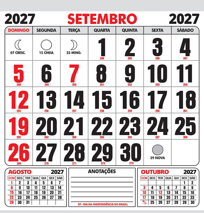 Calendário 2027 Folhinha Vetor CDR Editável - Imagem 9