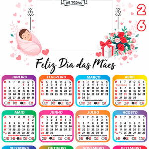 Calendário 2026 A Melhor Mãe de todas Arte Digital