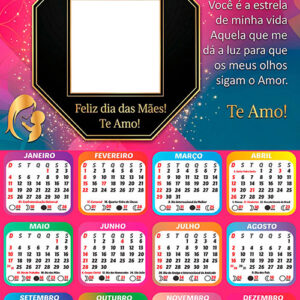 Calendário 2026 A estrela de minha vida PNG Arte Digital