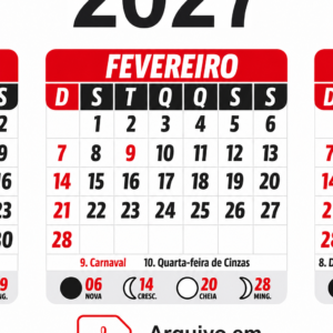 Calendário 2027 PDF Arquivo Digital para Imprimir