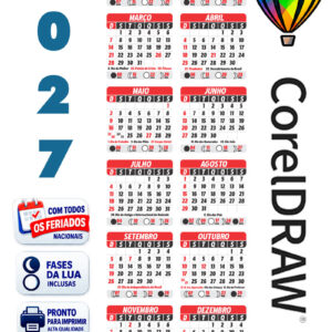 Calendário 2027 CDR Vertical Arquivo Digital Brasileiro