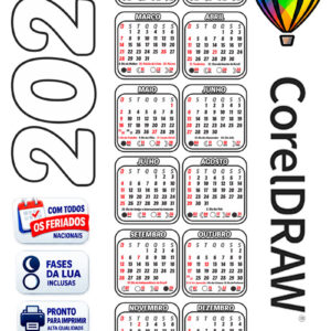 Calendário 2027 para Colorir Vertical Desenho Vetor CDR