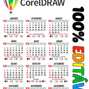 Calendário de Bolso 2027 para Imprimir e Editar CDR